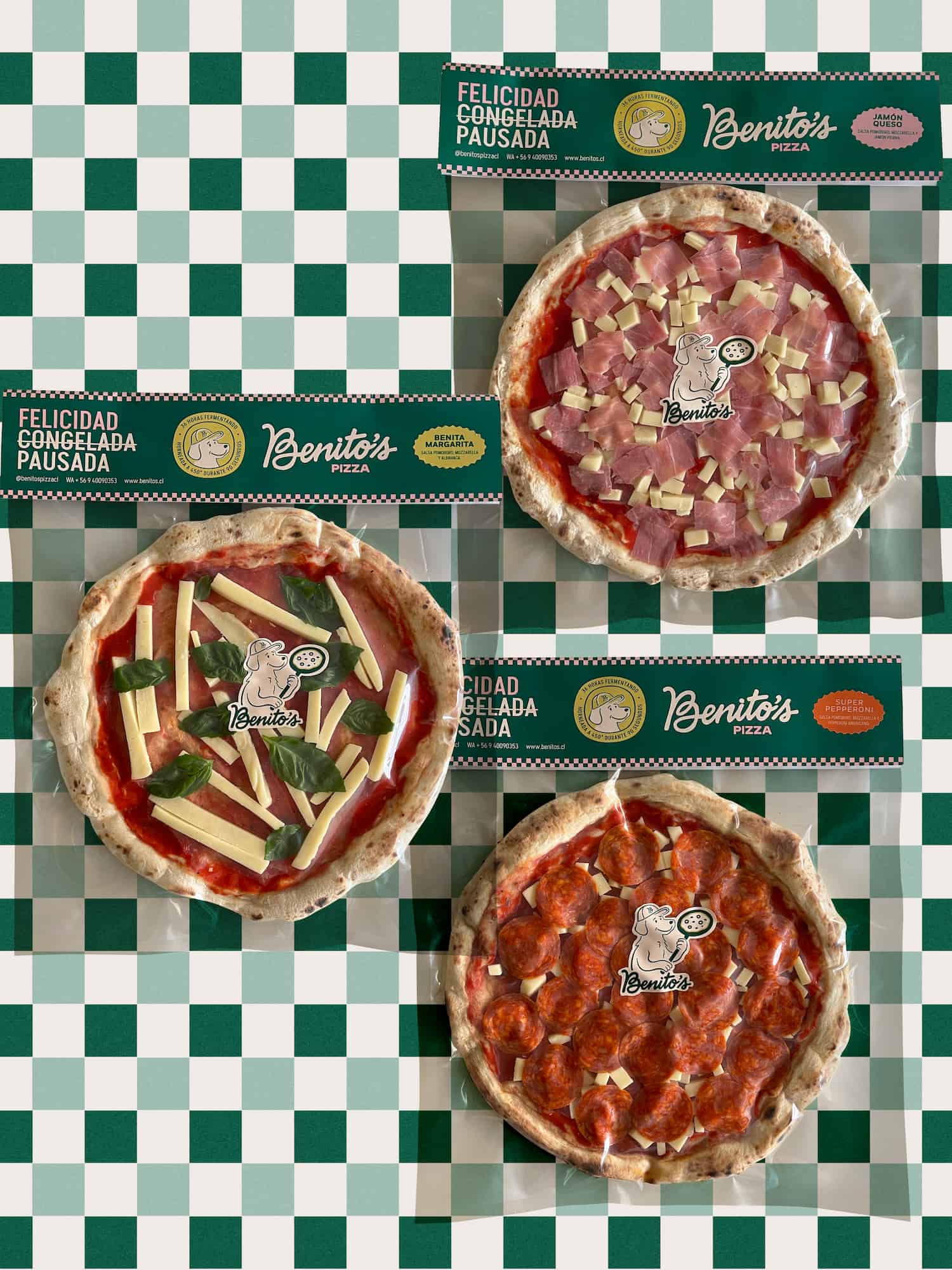 3 Pizzas - Margarita, Super Pepperoni y Jamón Queso - Pack
