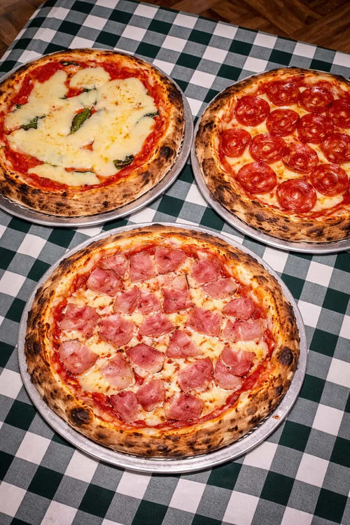 3 Pizzas - Margarita, Super Pepperoni y Jamón Queso - Pack
