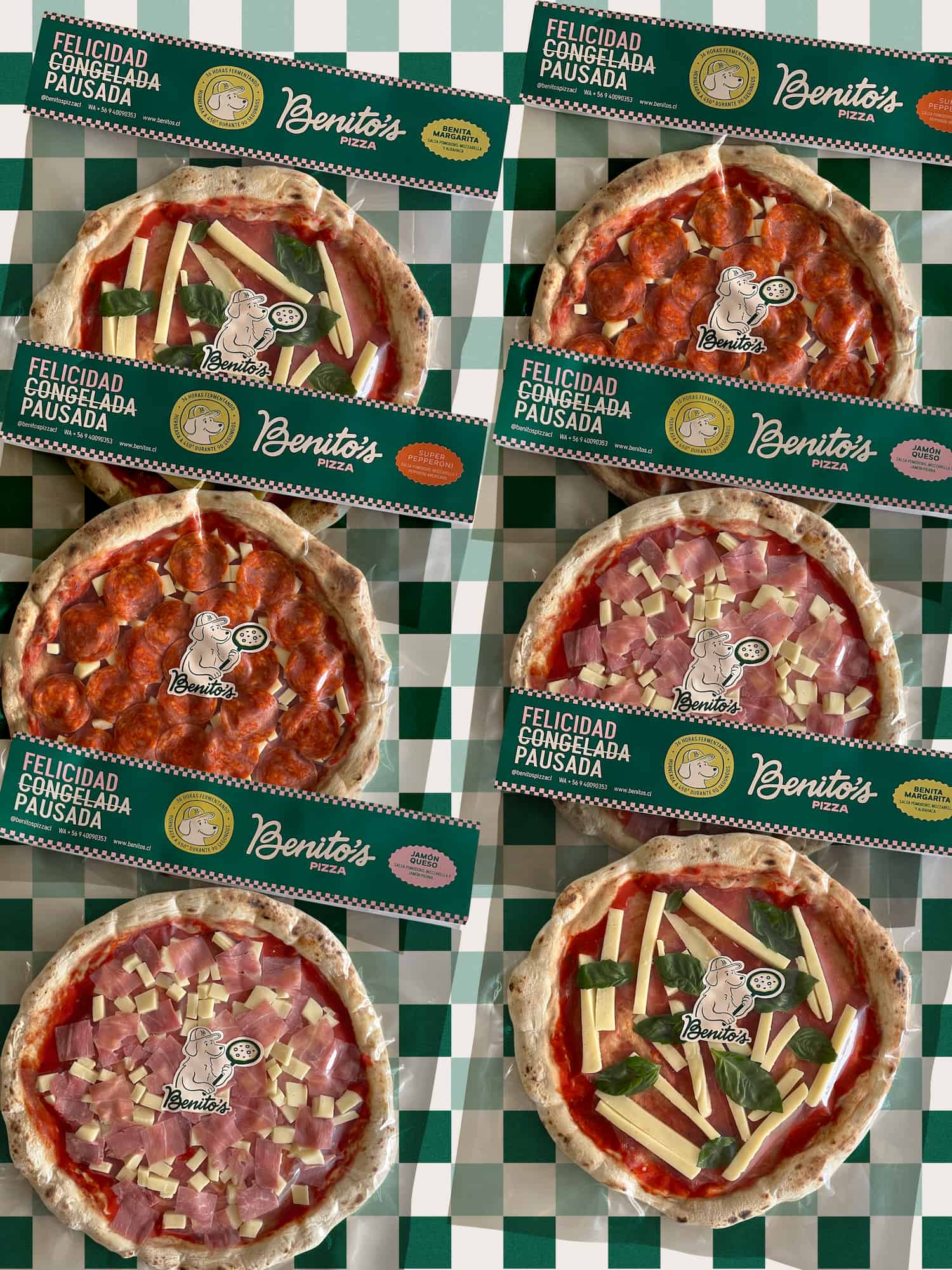 6 Pizzas - Margarita, Super Pepperoni y Jamón Queso - Pack