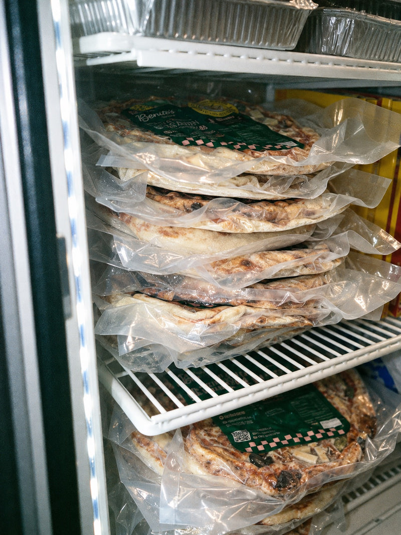 Pizzas Benito's ordenadas en el freezer